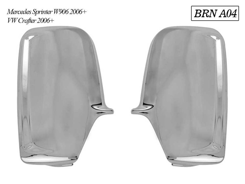 Хромирани капаци за огледала бусове на Mercedes, VW, Renault и Ford