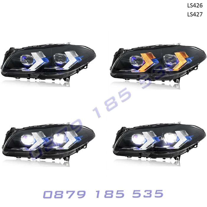 Тунинг фарове LED BMW F10 / F11 ангелски очи Bi-LED бмв ф10 ф11 би лед