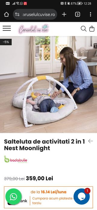 Salteluta de activitati 2 in 1 Nest Moonlight