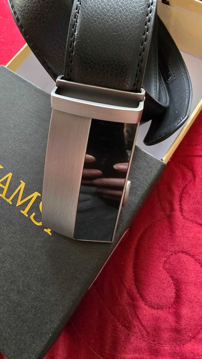 NEW - Avamsi - Curea cu inchidere automata, 100% Piele Naturala, Negru