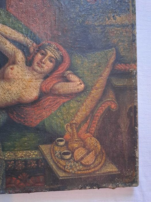 tablou pictura henri soulie 65/45 cm reproducere veche