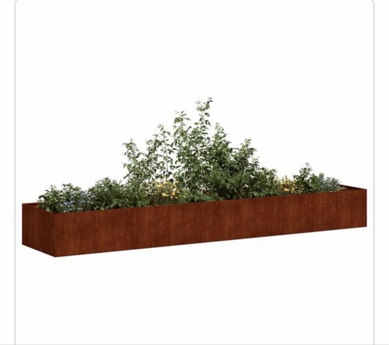 Jardinieră Rusty 360x80x40 cm Oțel rezistent la intemperii VidaXL