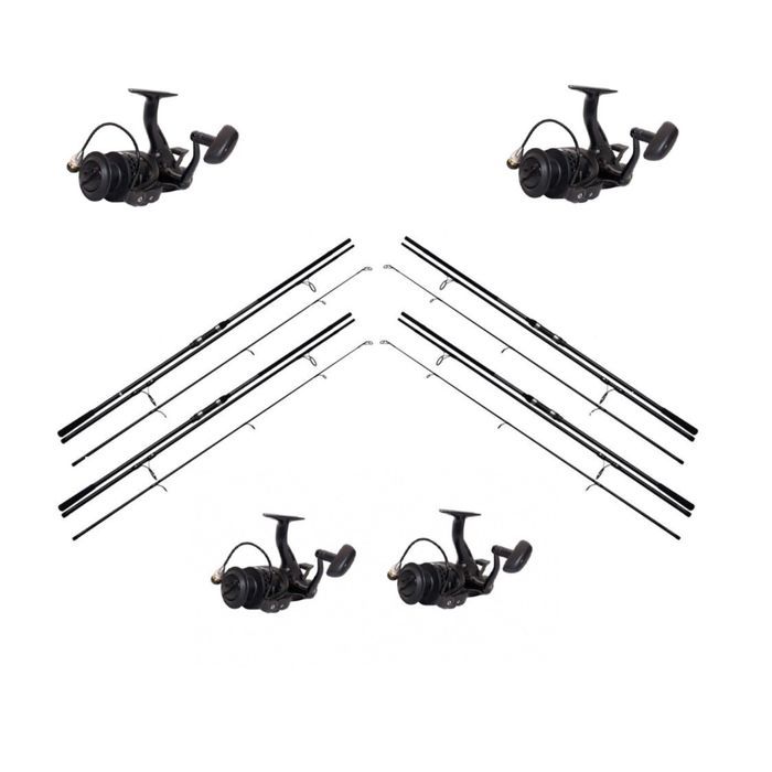 Set 4 lansete 3.9m / 3.5lbs / 3 seg si 4 mulinete HK 5000