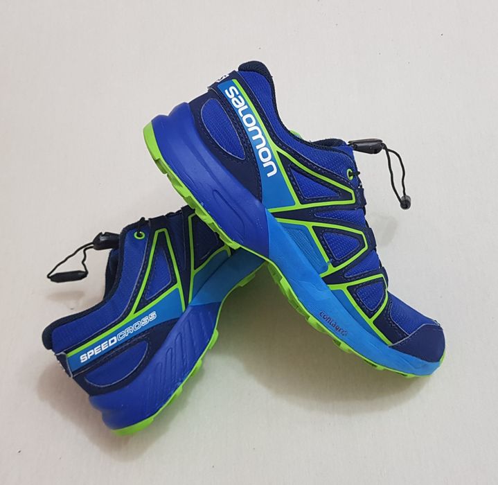 Pantofi sport, trail SALOMON SPEEDCROSS albastru verde lime, Nr. 36 EU