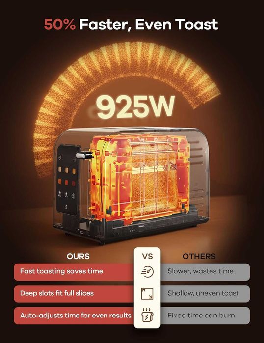 Инокс тостер Ganiza 925W + дамски смарт часовник подарък
