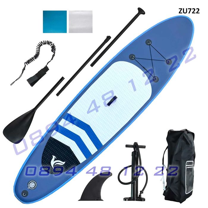 Надуваема дъска сърф SUP борд съб падъл гребло стенд ъп 10'6 плуване