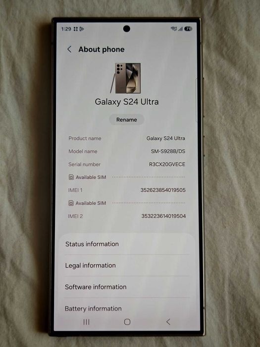 Vand Samsung S24 Ultra 12GB/512GB Titan-Gri impecabil