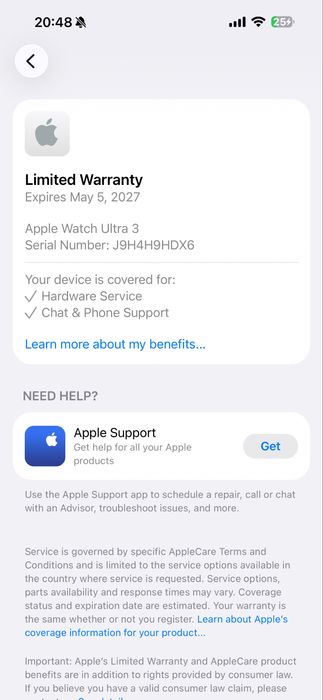 Apple watch ultra 3 ещё на гарантии