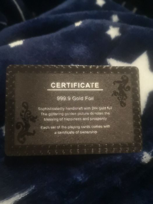 Cărți de joc cu foiță de aur 24k