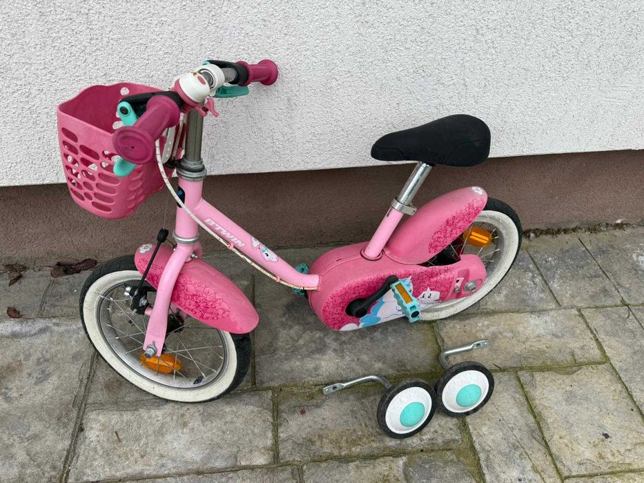 Vand bicicleta pentru copii 2 - 6 ani cu roti ajutatoare - roz fete