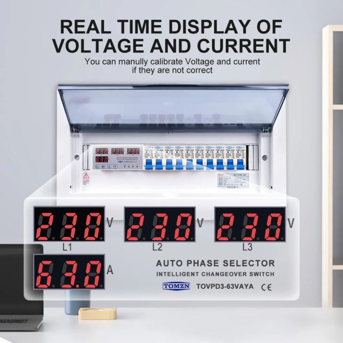4P фазов селектор със защита от пренапрежение