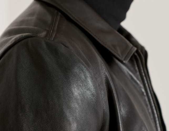 Jacheta de lux geaca piele 52 XL Atelier Torino piele si blana natural