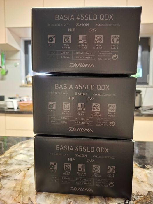 VAND 3 mulinete Daiwa Basia 45 SLD QDX
