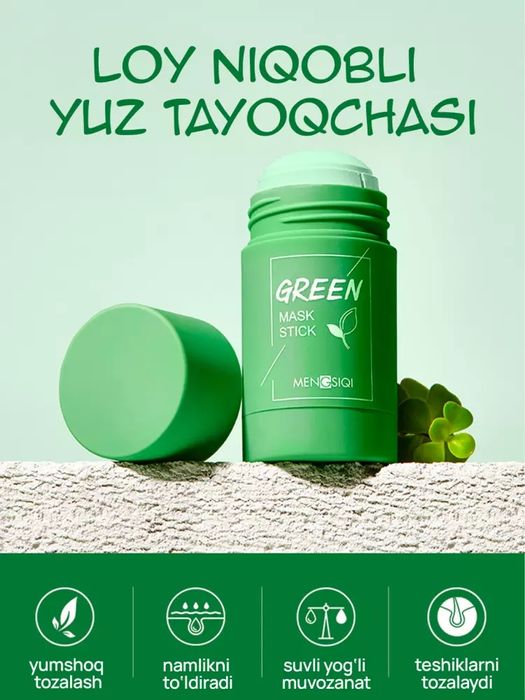 Yuz uchun gil tayoqcha niqobi "Green Mask Stick"