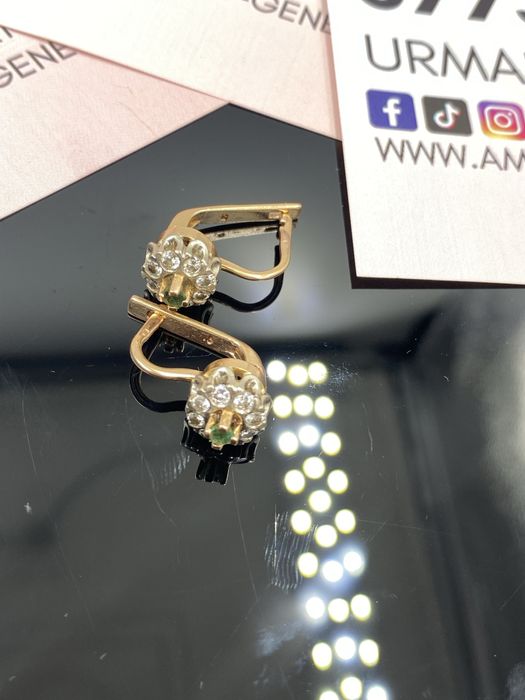 Amanet Next Generation/ Cercei din aur 14k cu diamante