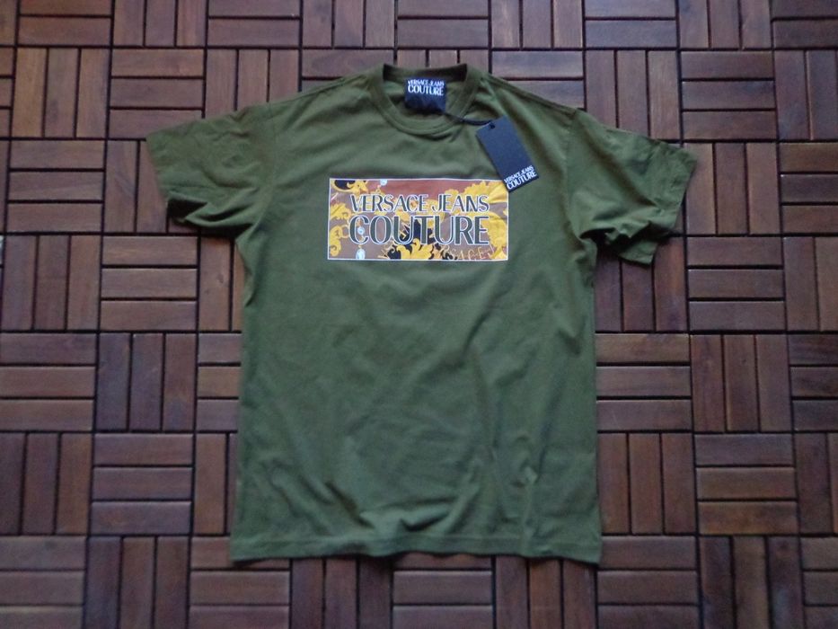 Мъжка тениска Versace Jeans Couture logo patch T-shirt Green