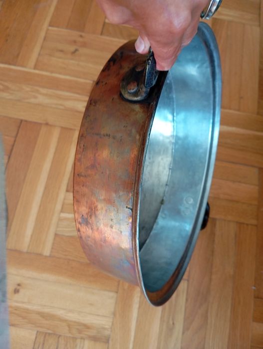 Медна тава с дръжки и похлупак