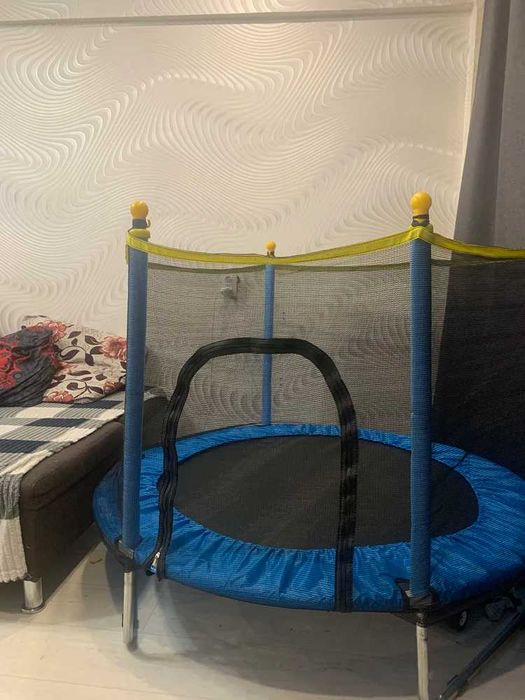 Батут детский 150см с сеткой 120см, Bolalar uchun batut xavfsiz