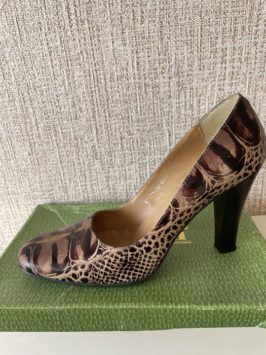 Туфли кожаные звериный принт