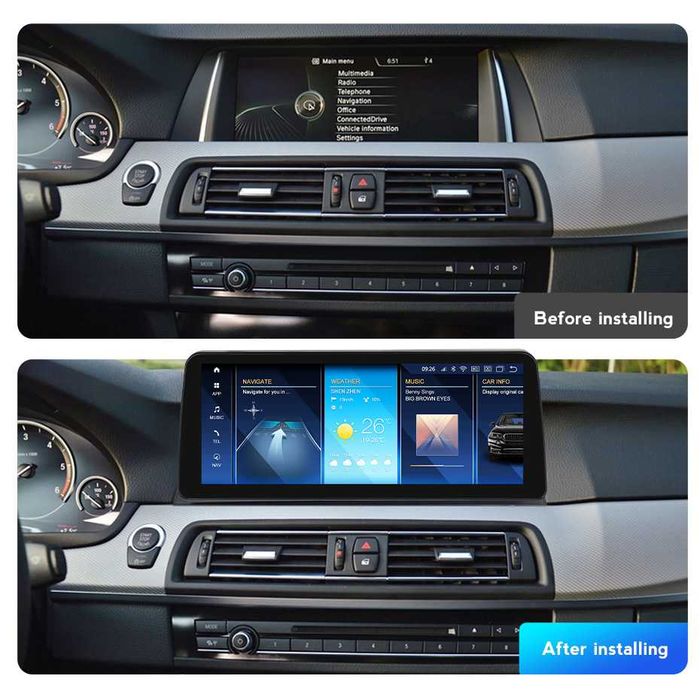 Navigatie BMW Seria 5 F10 F11 F07 4/8 GB RAM Android Carplay SIM Camer