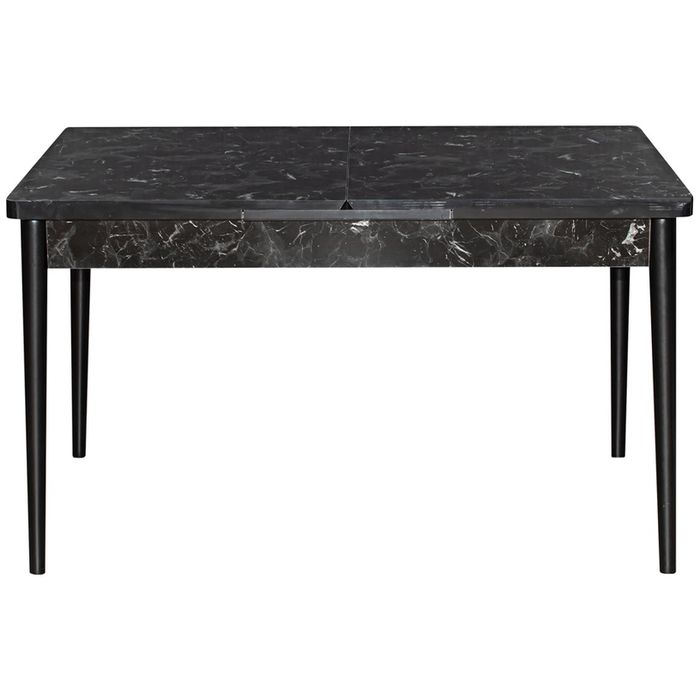 Разтегателна трапезна маса в цвят черен мрамор