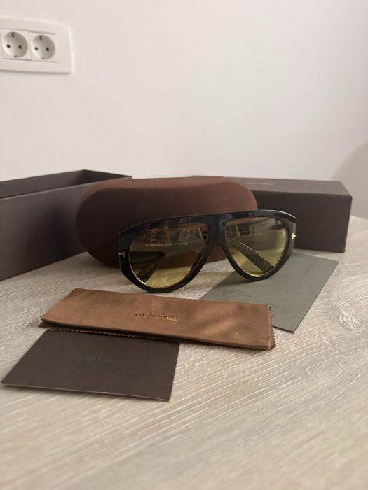 Ochelari Tom Ford Pilot Ochelari de soare Galben Negru Negri Bronson