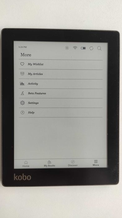 Kobo Aura – електронен четец, 6", подсветка, с калъф, отличен вид