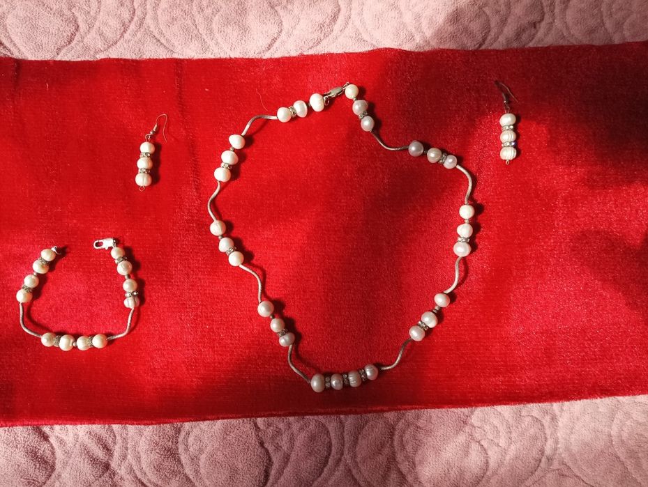 Набор бижутерии из натурального жемчуга