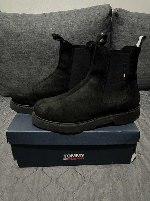 Ghete de piele Tommy Hilfiger negre, modele diferite, marimea 46