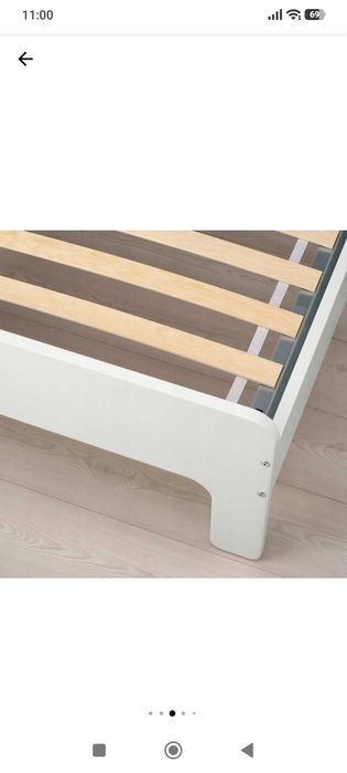 Детско разтегателно легло IKEA SLAKT с включена подматрачна рамка и матрак + подарък преграда