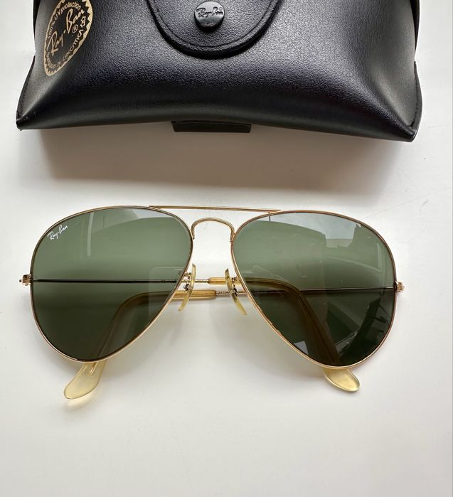 Ray Ban B&L Aviator USA 58-14 G15 винтидж оригинал