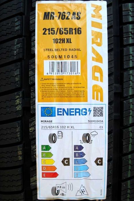 Anvelope noi 215/65R16 102H, XL, Mirage, All Season, DOT 2026