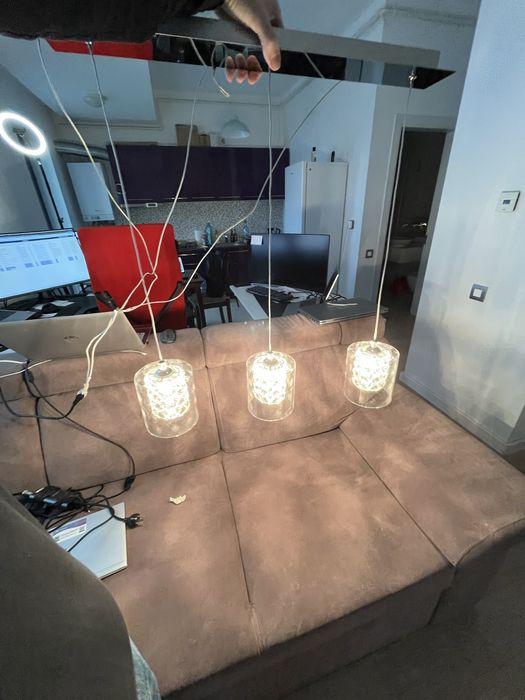 Lustra mobexpert 3 abajururi becuri incluse