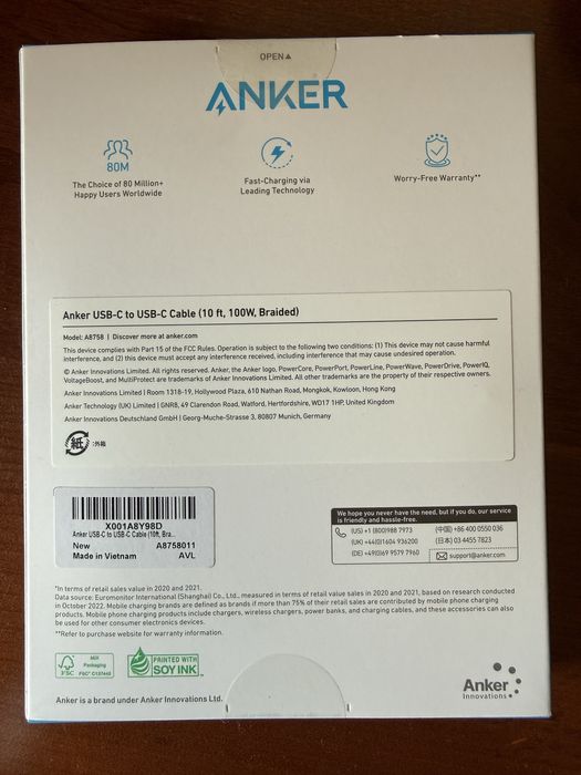 Vand cablu Anker USB-C la USB-C 1,8m nou