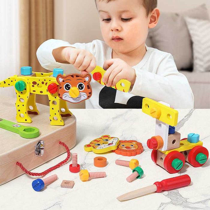 УНИКАЛЕН Монтесори комплект: Конструктор с инструменти НОВО!!!