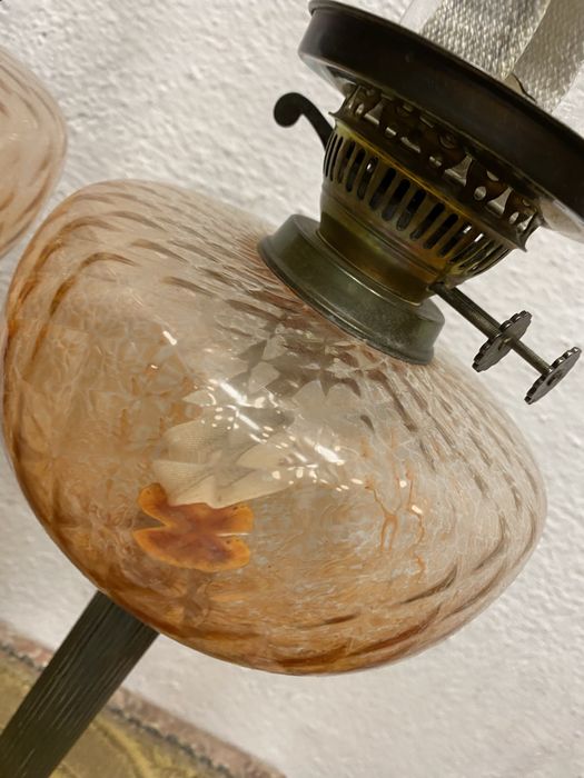 Огромни газени лампи с медна основа 80 см