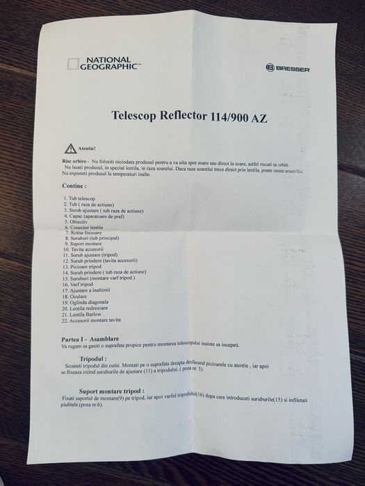 Telescop Reflector  N 114/900 AZ