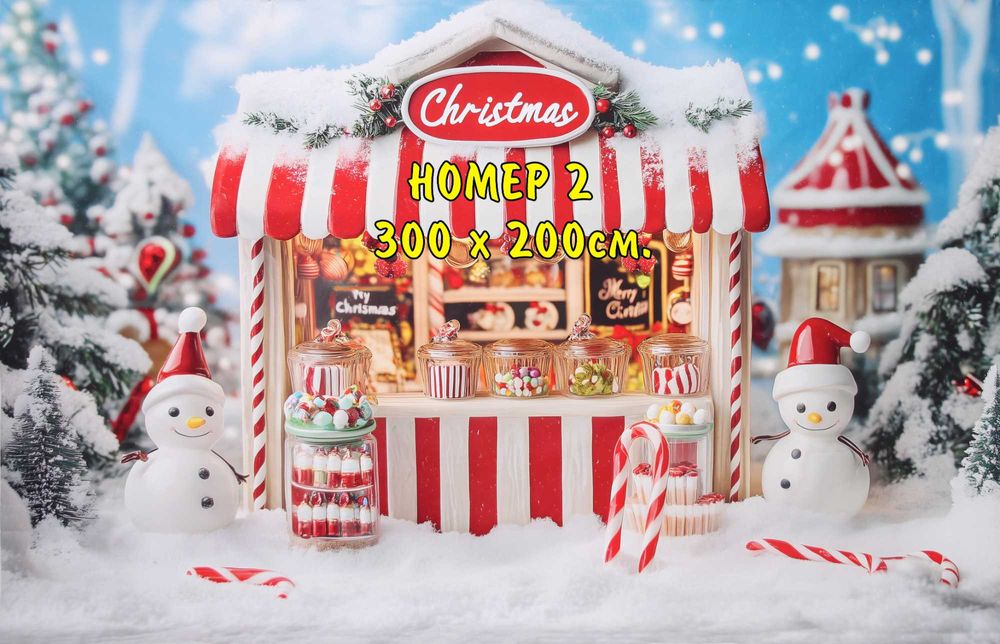 Големи Коледни Студийни Фонове 300х200 см