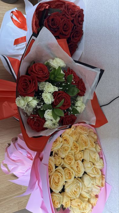 Цветы розы красные