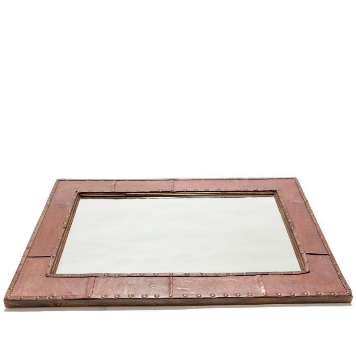 Огледало с обков - тиково дърво и естествена кожа . ТОП ЦЕНА!!