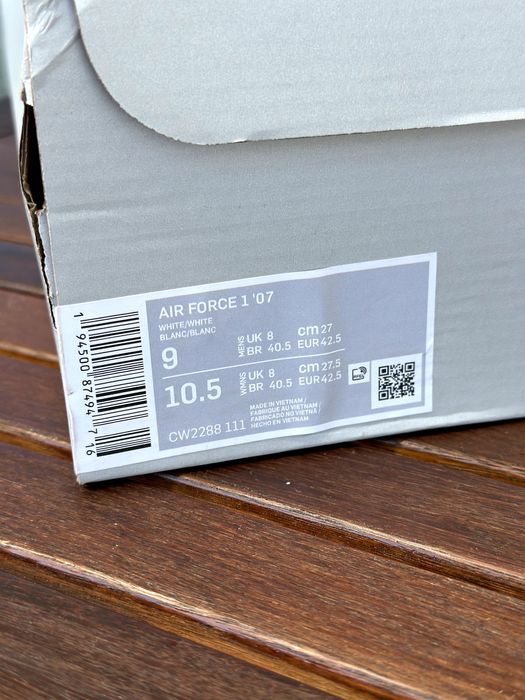 Мъжки обувки Nike Air Force 1 '07 (Triple White) - номер 42.5 (27см), НОВИ с кутия
