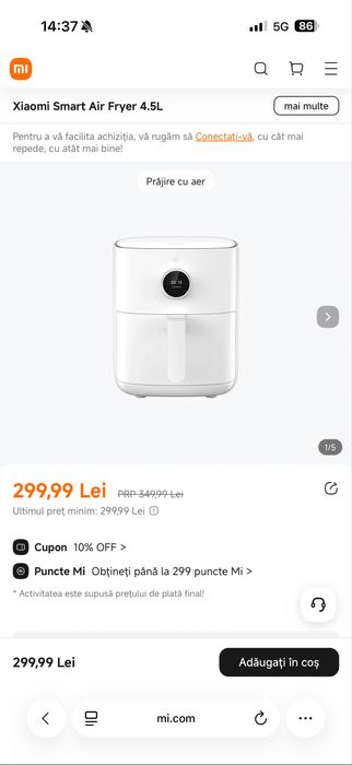 XIAOMI Air Freyer 4.5L 1500W