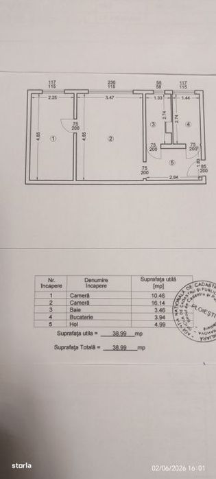 Apartament 2 camere, 38.99 mp, parter, zona Malu Rosu