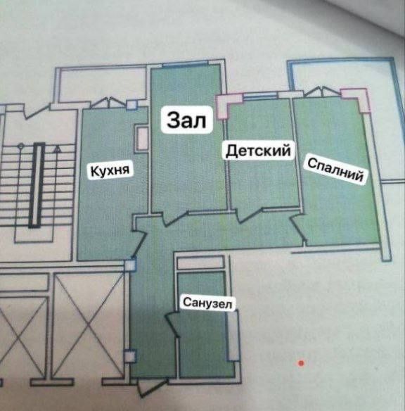 Продается 3х ком квартира, ЖК Vegas Tower, ор-р: ул. Ш.Руставели, 74м²