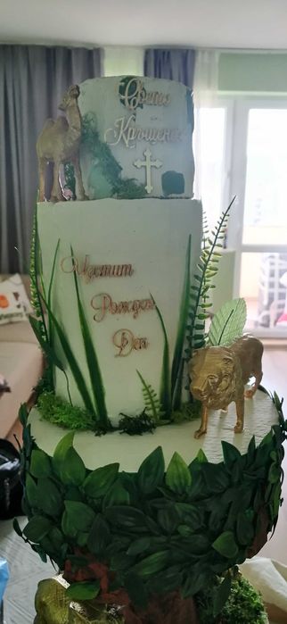 Бутафорна торта тема джунгла/сафари