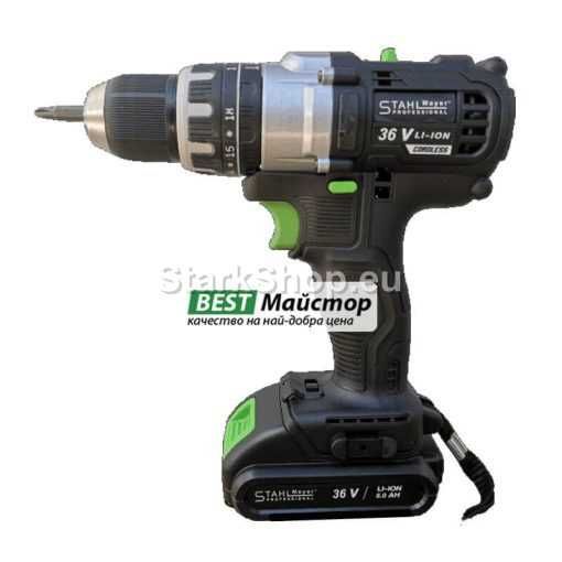 Премиум Кач Акумулаторен Ударен Винтоверт 2 Батерии 36V 8AH + 30 Части