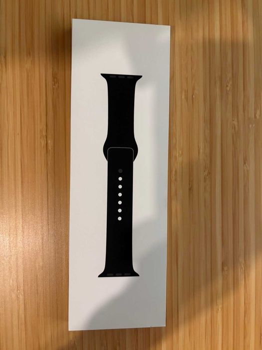 НОВА Оригинална силиконова каишка Apple Watch 10 Space Black 42mm S/M