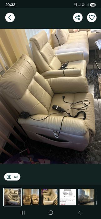 Fotoliu electric tv piele naturala an 2018 2 buc ca nou la 1/3 pret