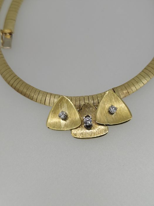 Colier aur 14k 36.93gr cu diamante naturale (r)