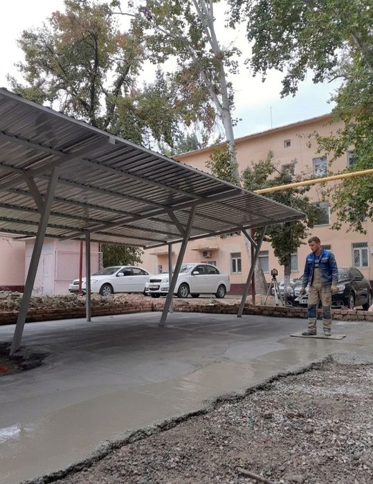 Заливка Стяжка во дворе, Парковка. Бетонирования
